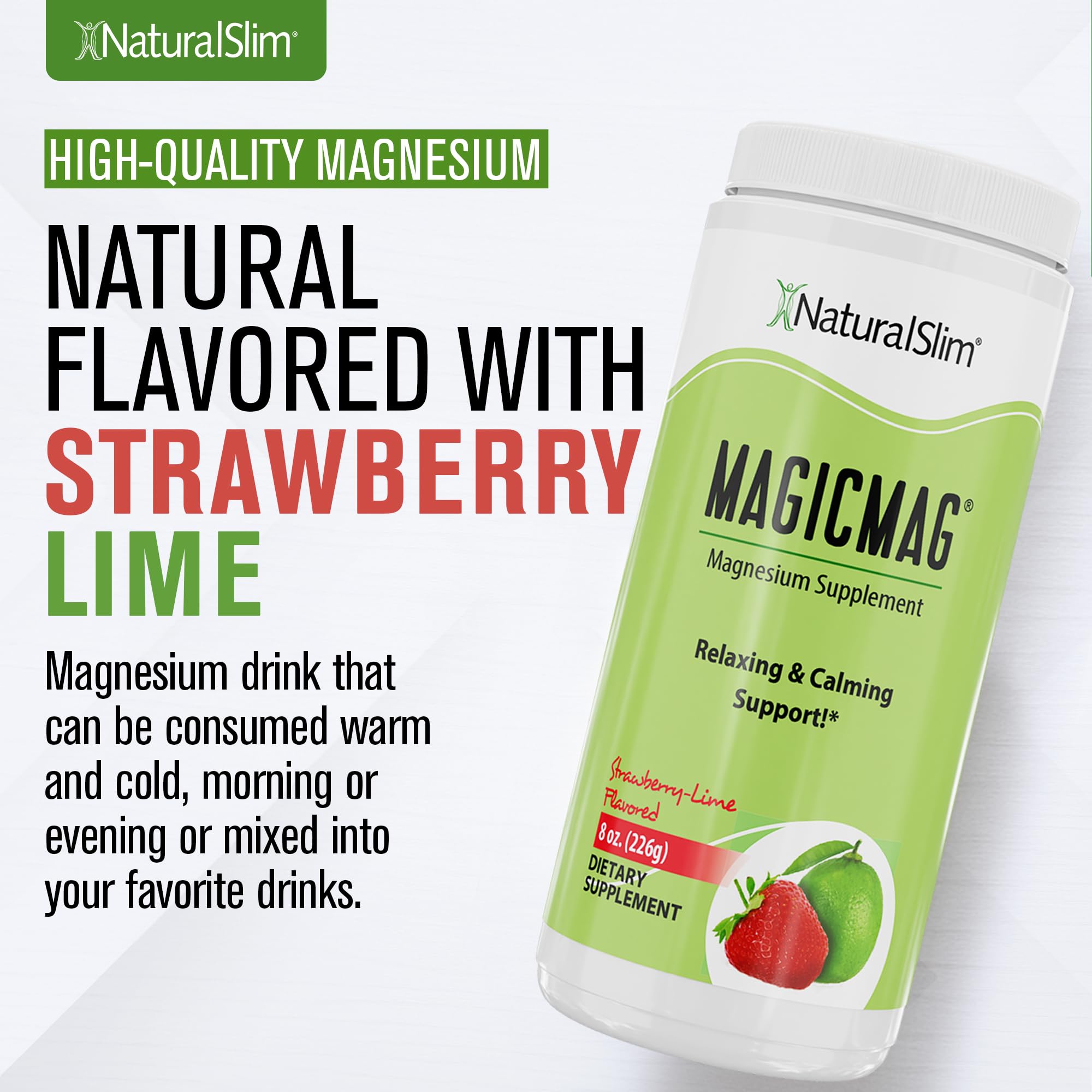 NaturalSlim MagicMag drink in a glass ready to hydrate.