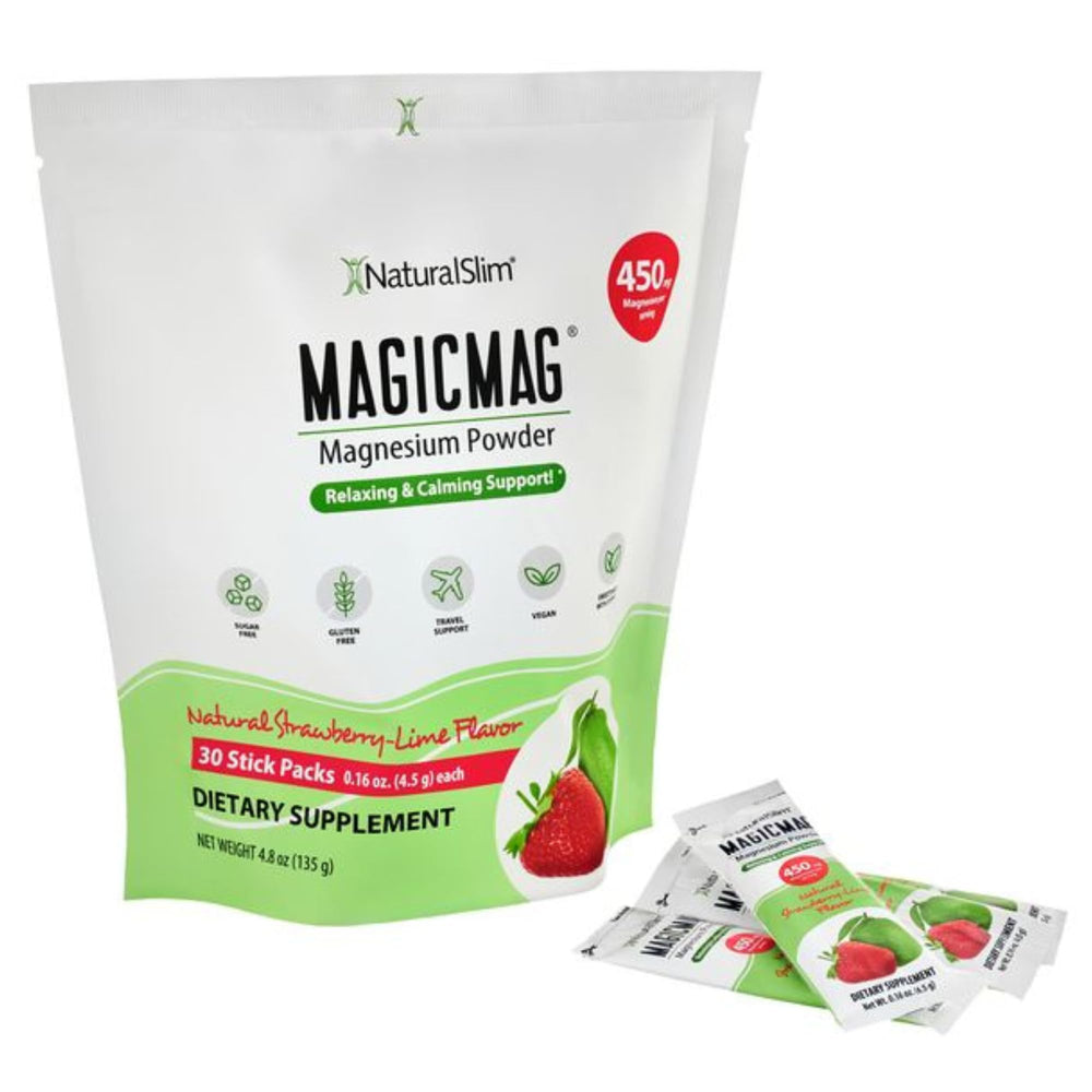 NaturalSlim MagicMag easy-dissolve in water, smooth texture for controlled magnesium intake.