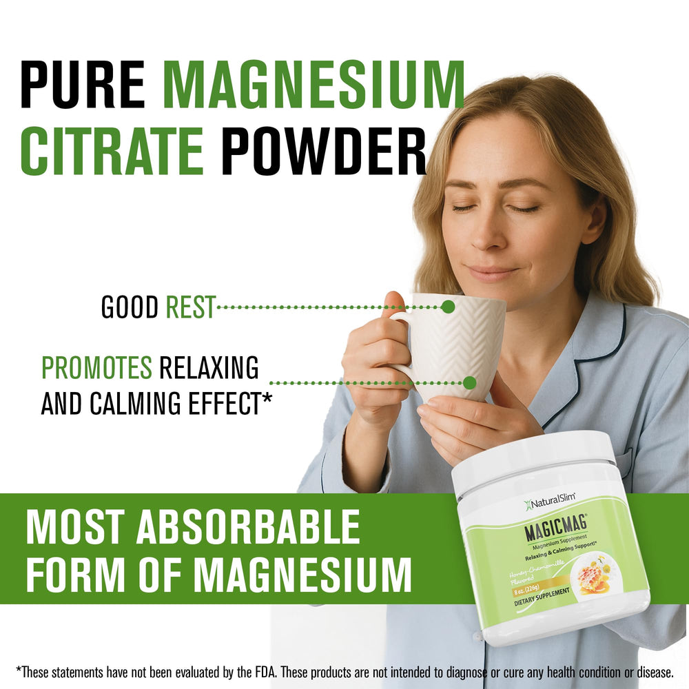 NaturalSlim MagicMag ingredient-insight graphic highlights citrate absorption and vegetarian formula.