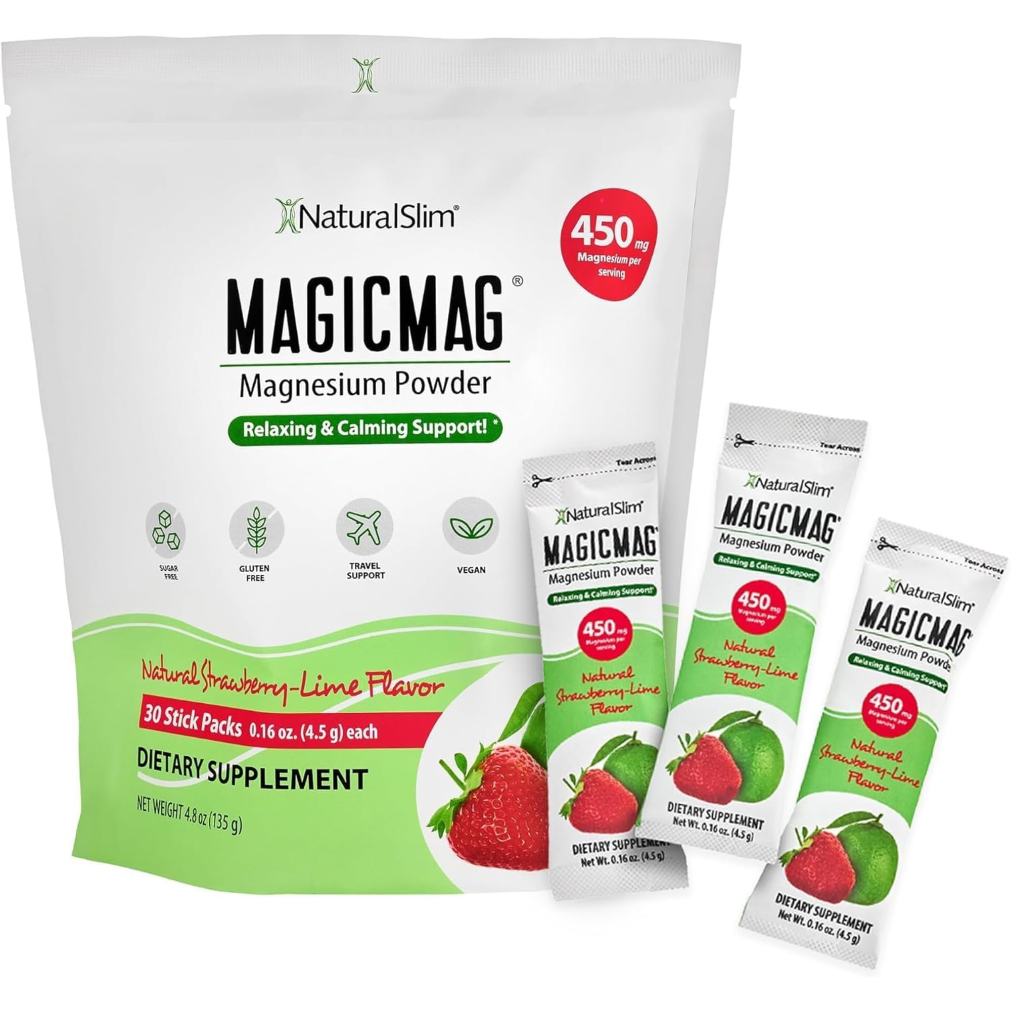 NaturalSlim MagicMag packets for portable magnesium citrate, convenient for daily vitality on the go.