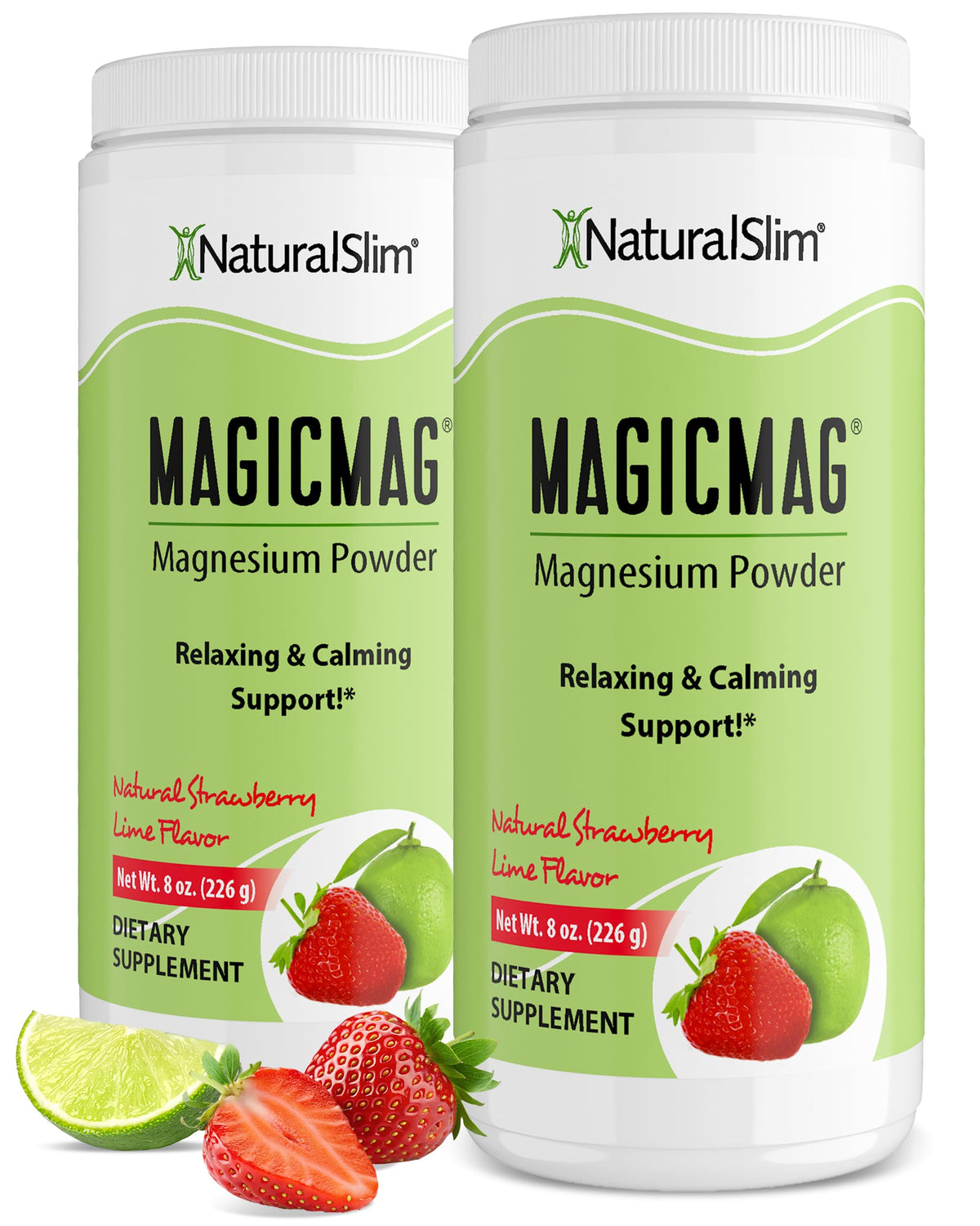 NaturalSlim MagicMag powder bottle close-up for daily vitality