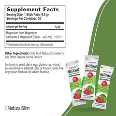 NaturalSlim MagicMag strawberry lime flavor in a glass, ideal for pleasant daily hydration.
