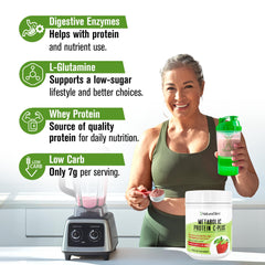 NaturalSlim Metabolic Protein C-Plus blended with fruit for a nourishing drink