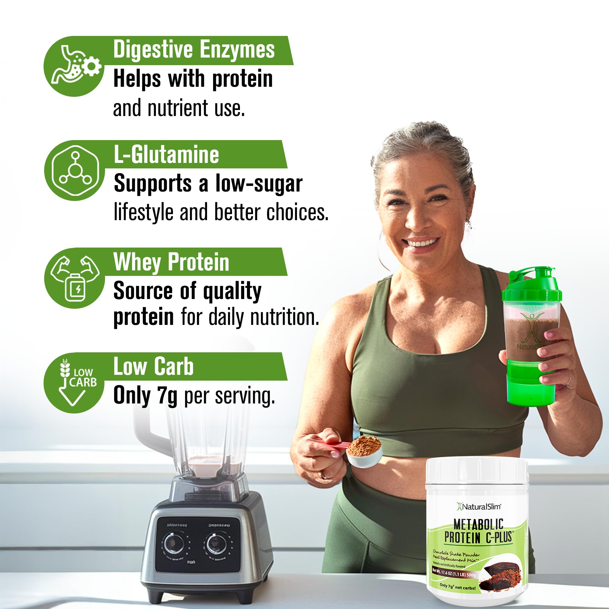NaturalSlim Metabolic Protein C-Plus being blended for a creamy texture