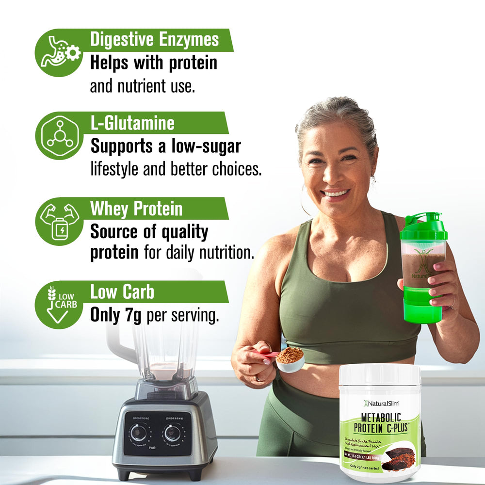 NaturalSlim Metabolic Protein C-Plus being blended for a creamy texture
