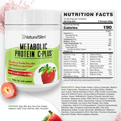 NaturalSlim Metabolic Protein C-Plus nutrition facts panel for plan awareness