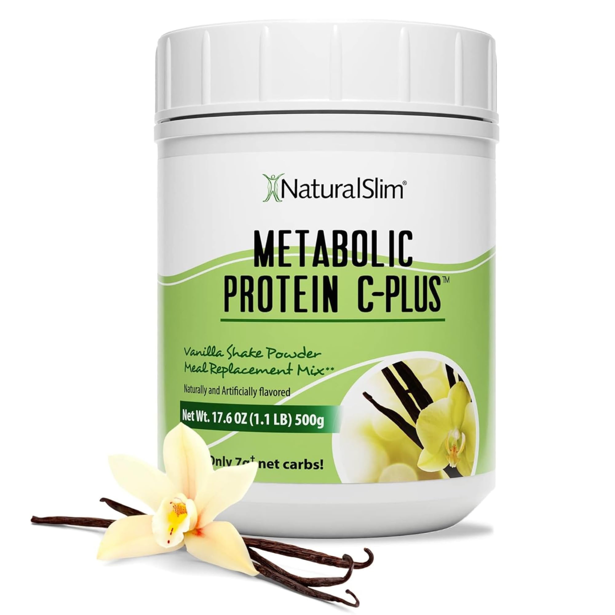 NaturalSlim Metabolic Protein C-Plus vanilla shake shows creamy texture for a quick meal