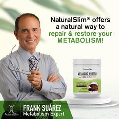 NaturalSlim Metabolic Protein lifestyle shot showing active user enjoying a shake.