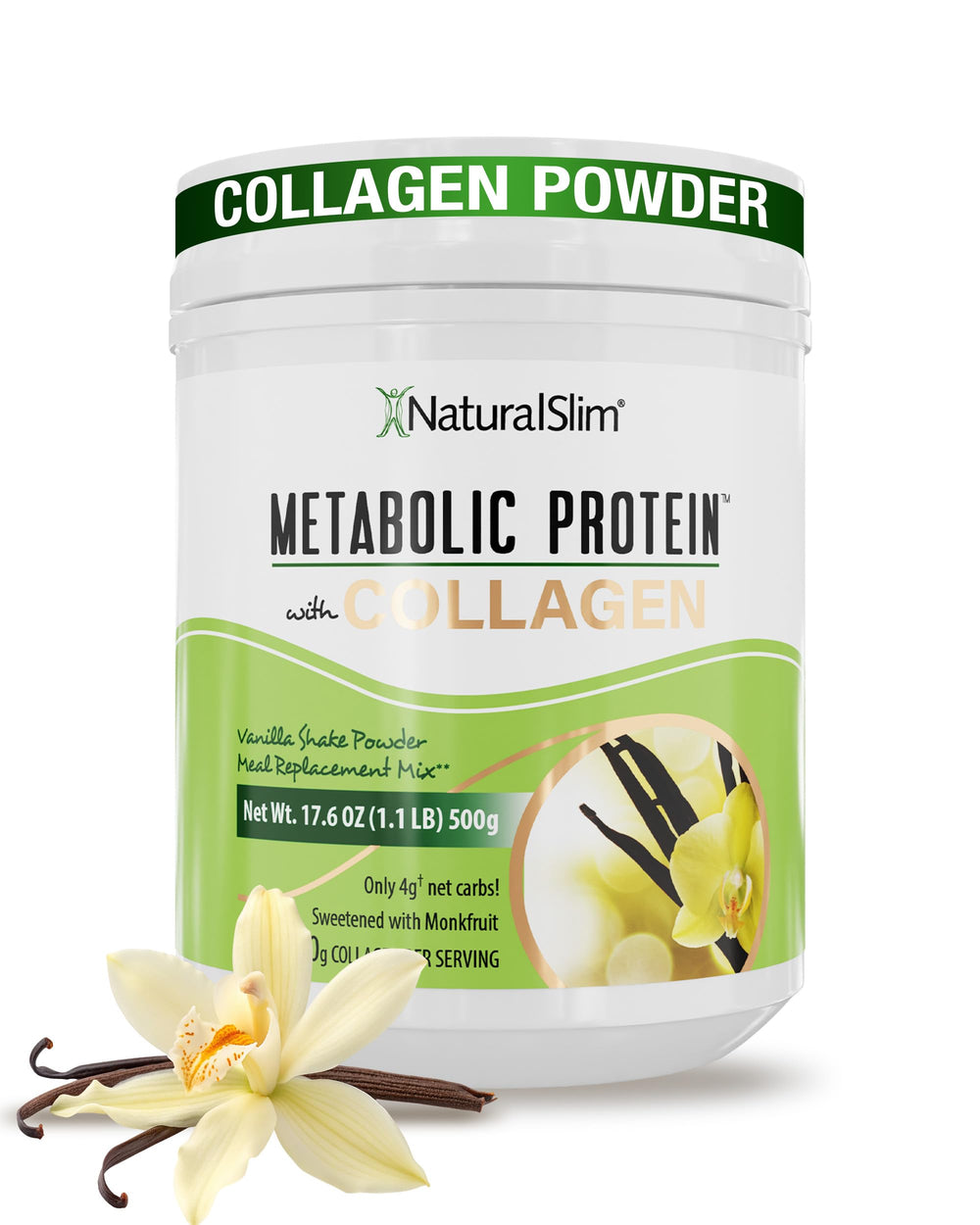 NaturalSlim Metabolic Protein Vanilla bottle for daily protein support