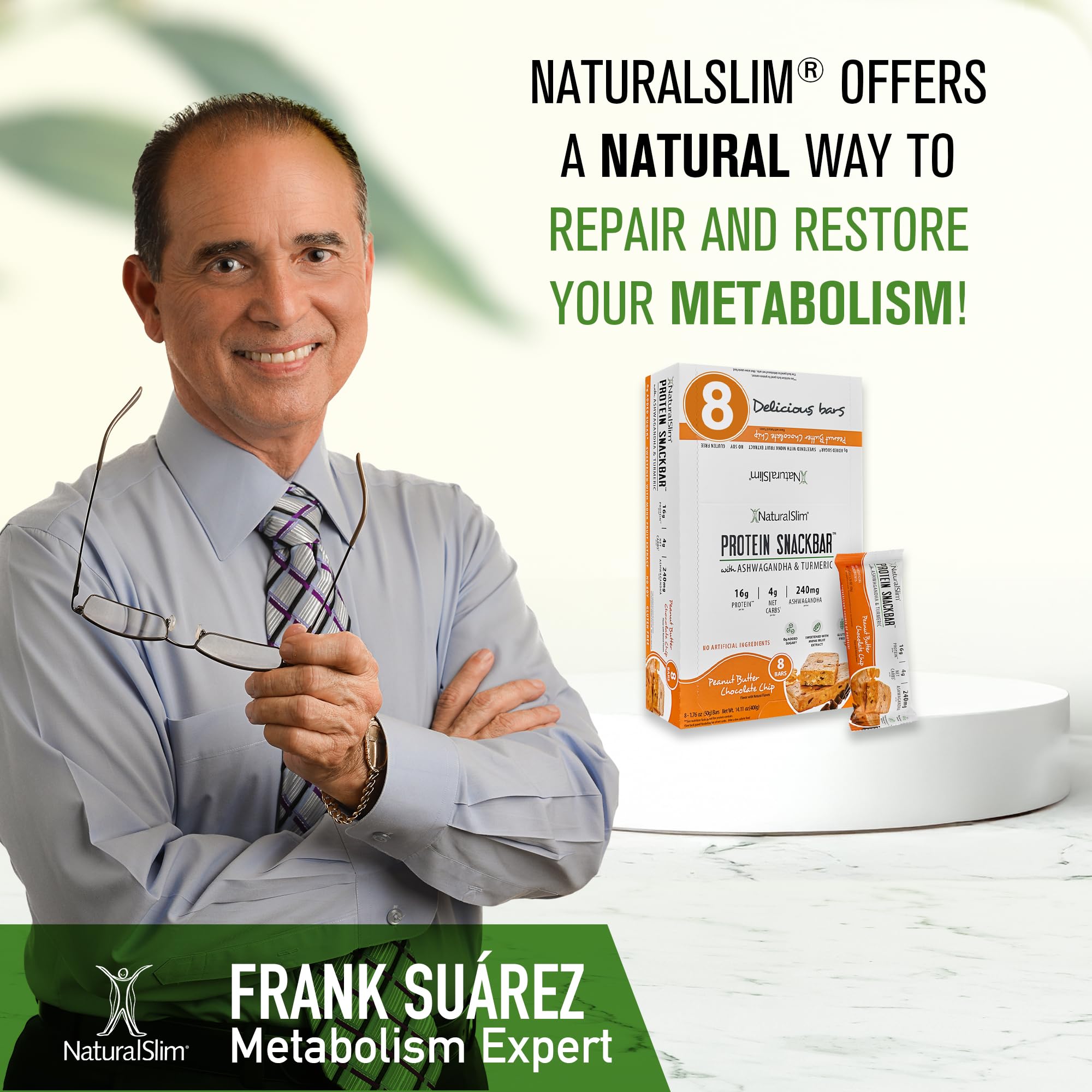 NaturalSlim 8-bars box pack for a convenient weekly protein supply.