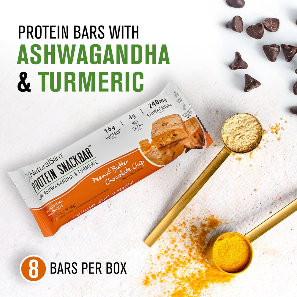 NaturalSlim peanut butter chocolate chip bar pack for post-workout fuel.