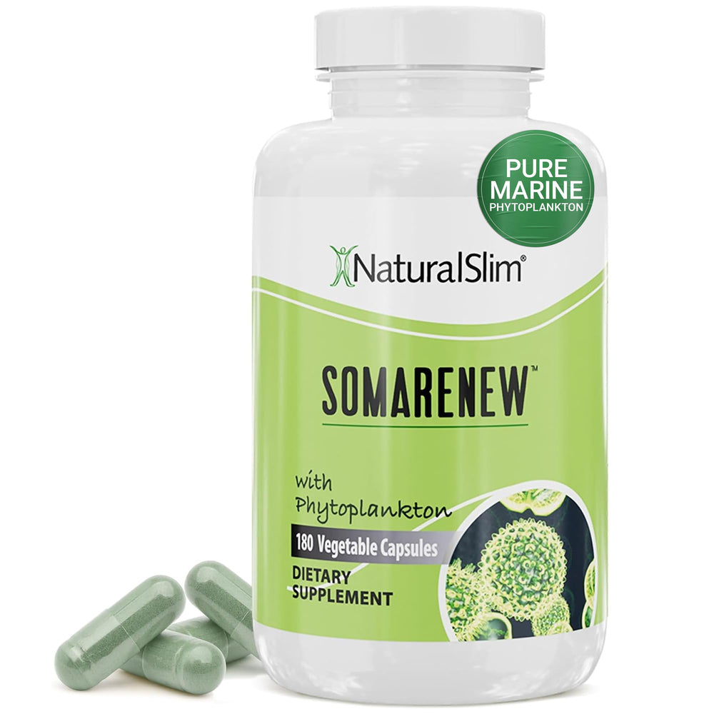 NaturalSlim Somarenew bottle showing energy-boosting formula for daily vitality