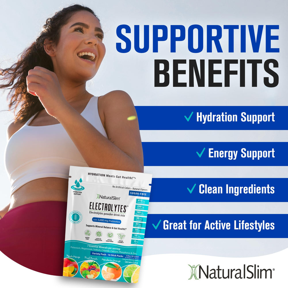 NaturalSlim travel-ready stick packets ideal for gym bags and commutes.