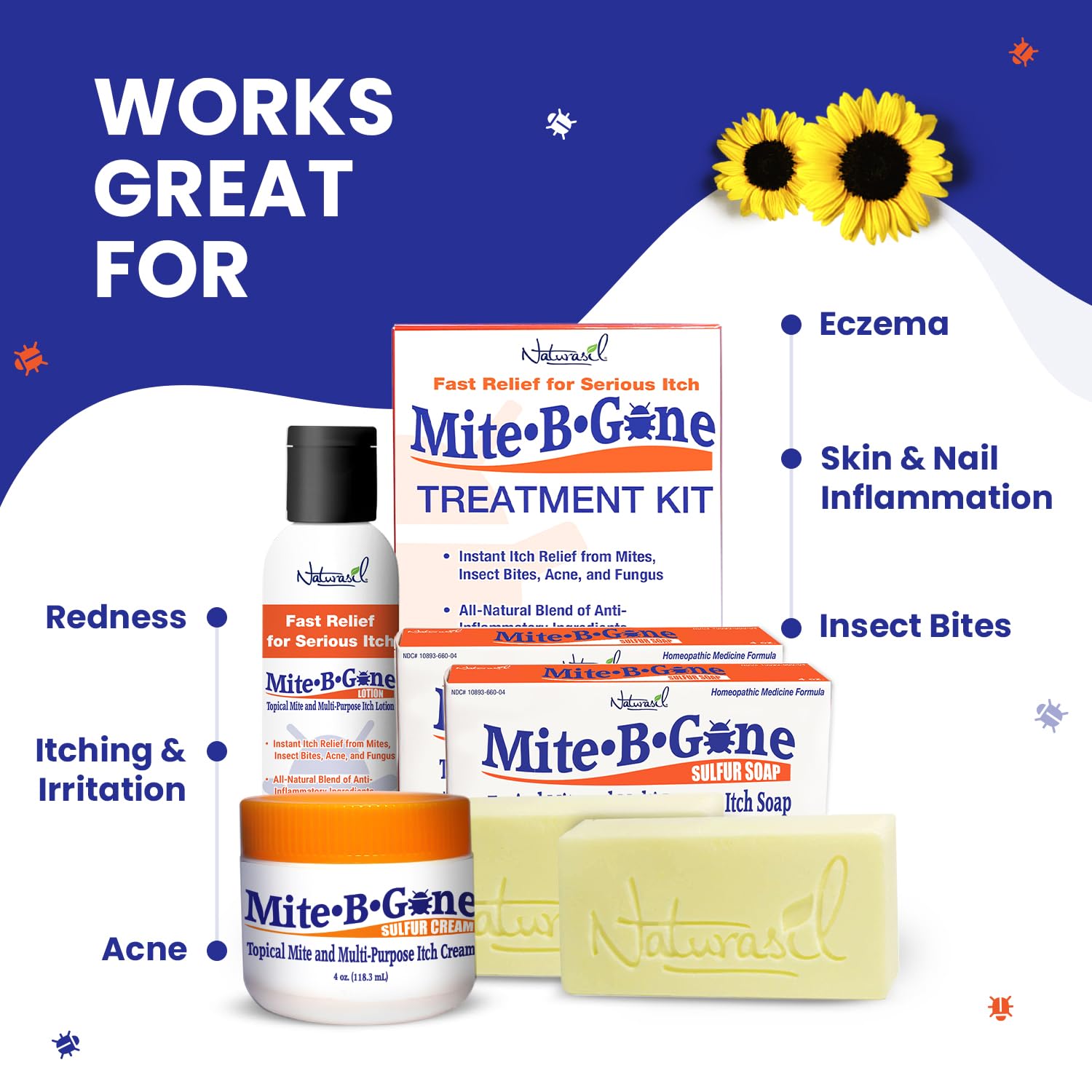 Person applying Naturasil Mite-B-Gone lotion for quick comfort