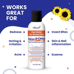 Naturasil Mite-B-Gone being applied to skin for soothing relief
