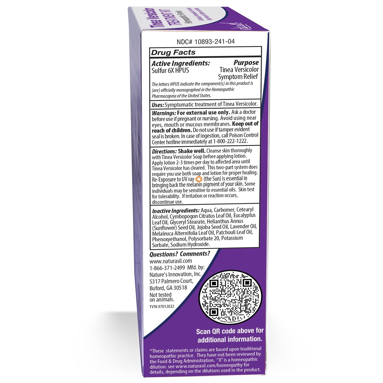 Naturasil Tinea Versicolor Kit relief soap 4oz soothes itch and supports comfortable use