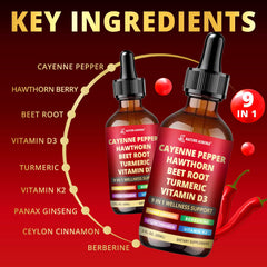 Nature Aurora Cayenne Drops pours into glass for easy mixing.