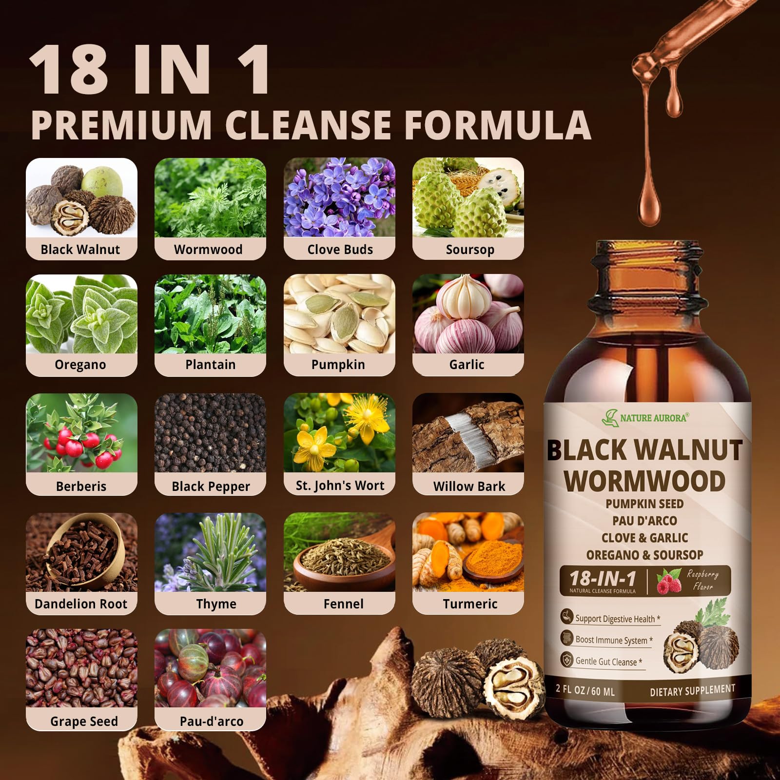 Nature Aurora liposomal delivery icon; high absorption for effective herbs.