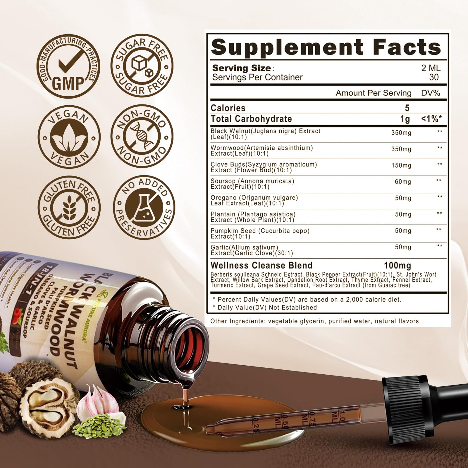 Nature Aurora raspberry-flavored drops; easy daily use for digestion support.
