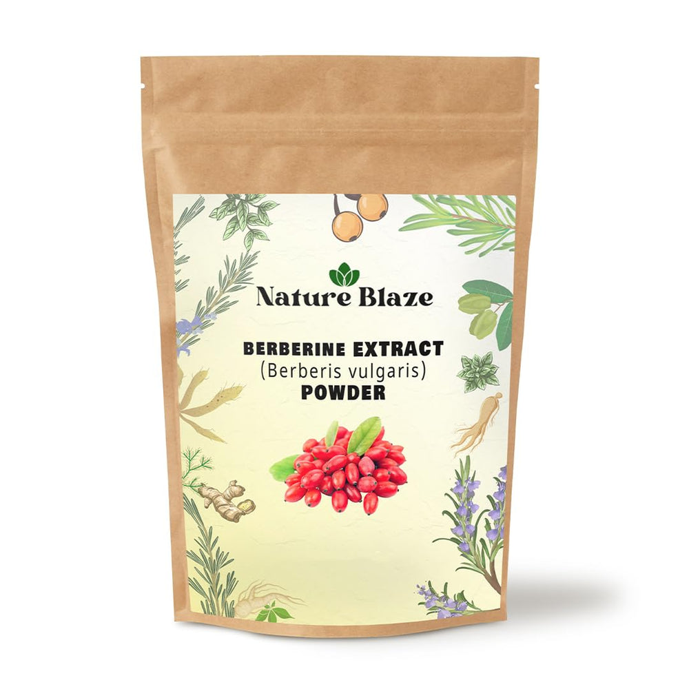 Nature Blaze berberine extract bottle with pure, additive free powder for daily wellness