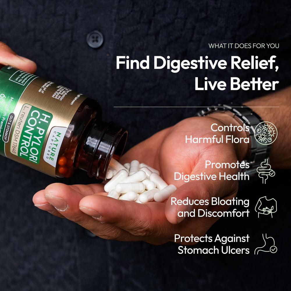 Nature Captured H Pylori Control dosing-spoon; quick daily intake option.