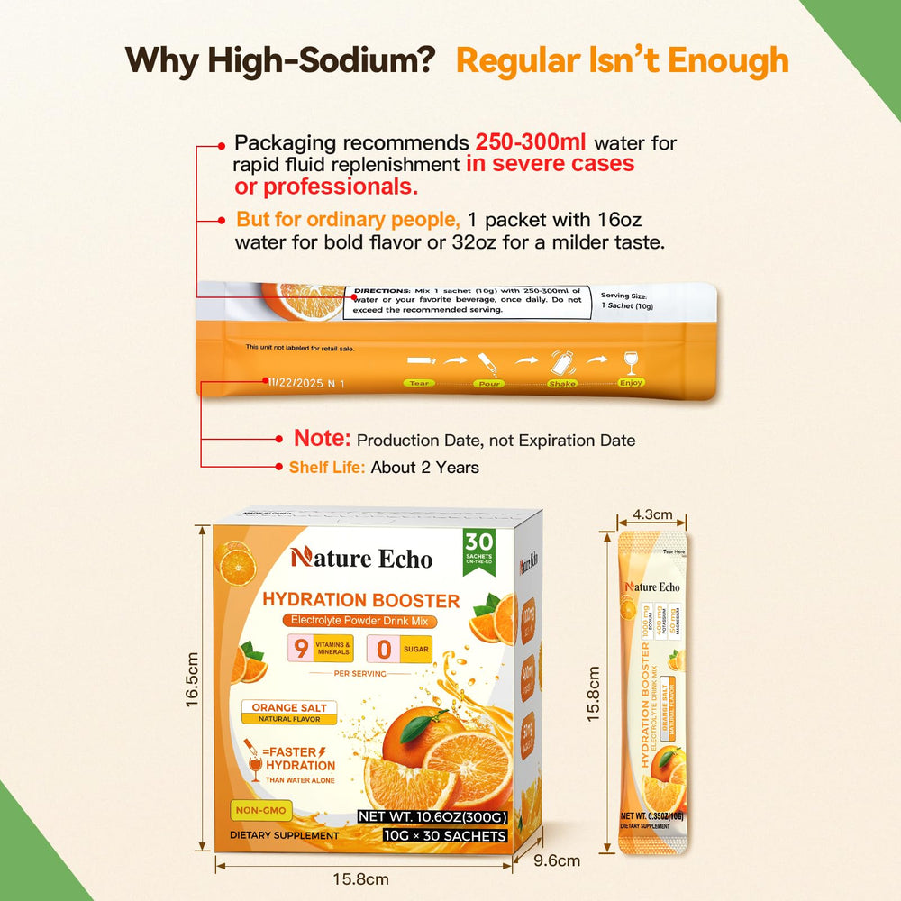 Nature Echo dissolving electrolyte powder in water for quick mix