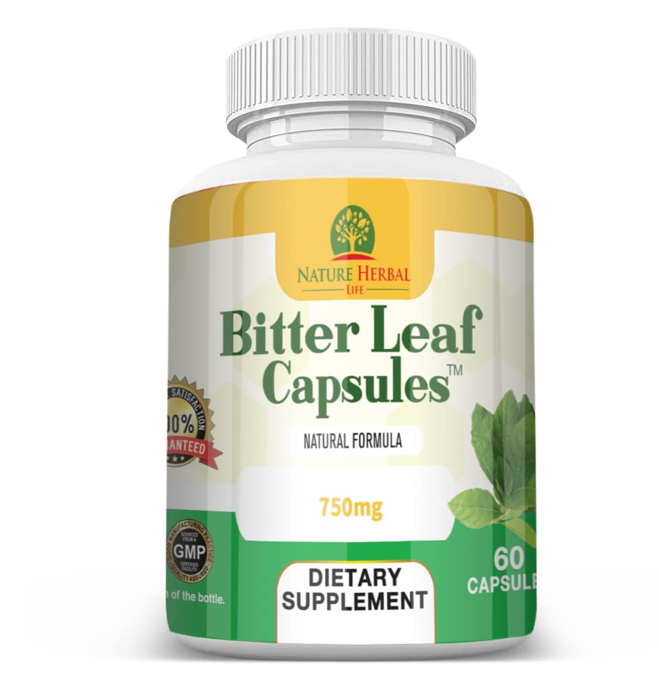 Nature Herbal Life Bitter Leaf Capsules bottle ready for convenient daily detox routine.