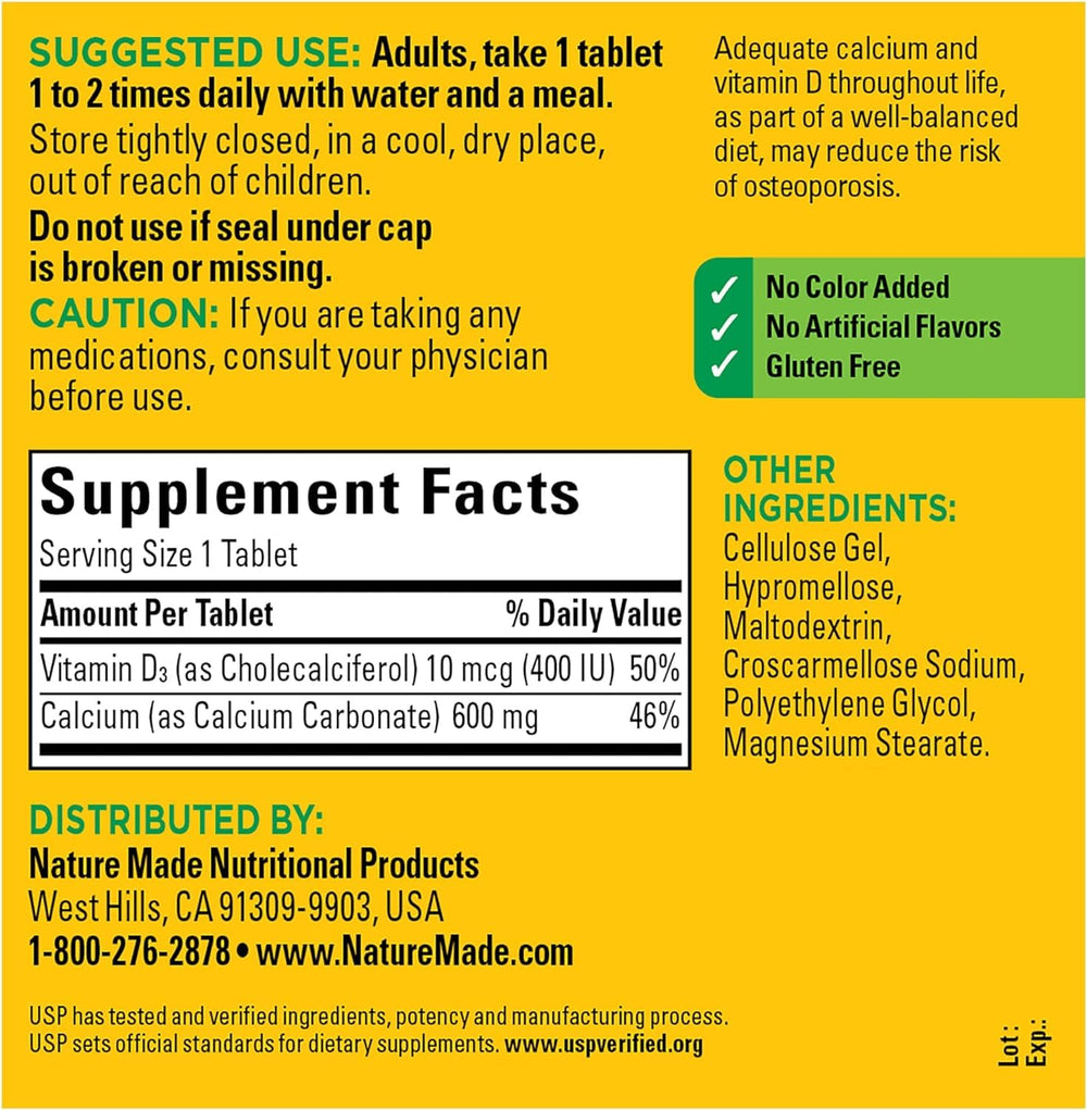 Nature Made label shows no color added, ideal for clean supplement choice