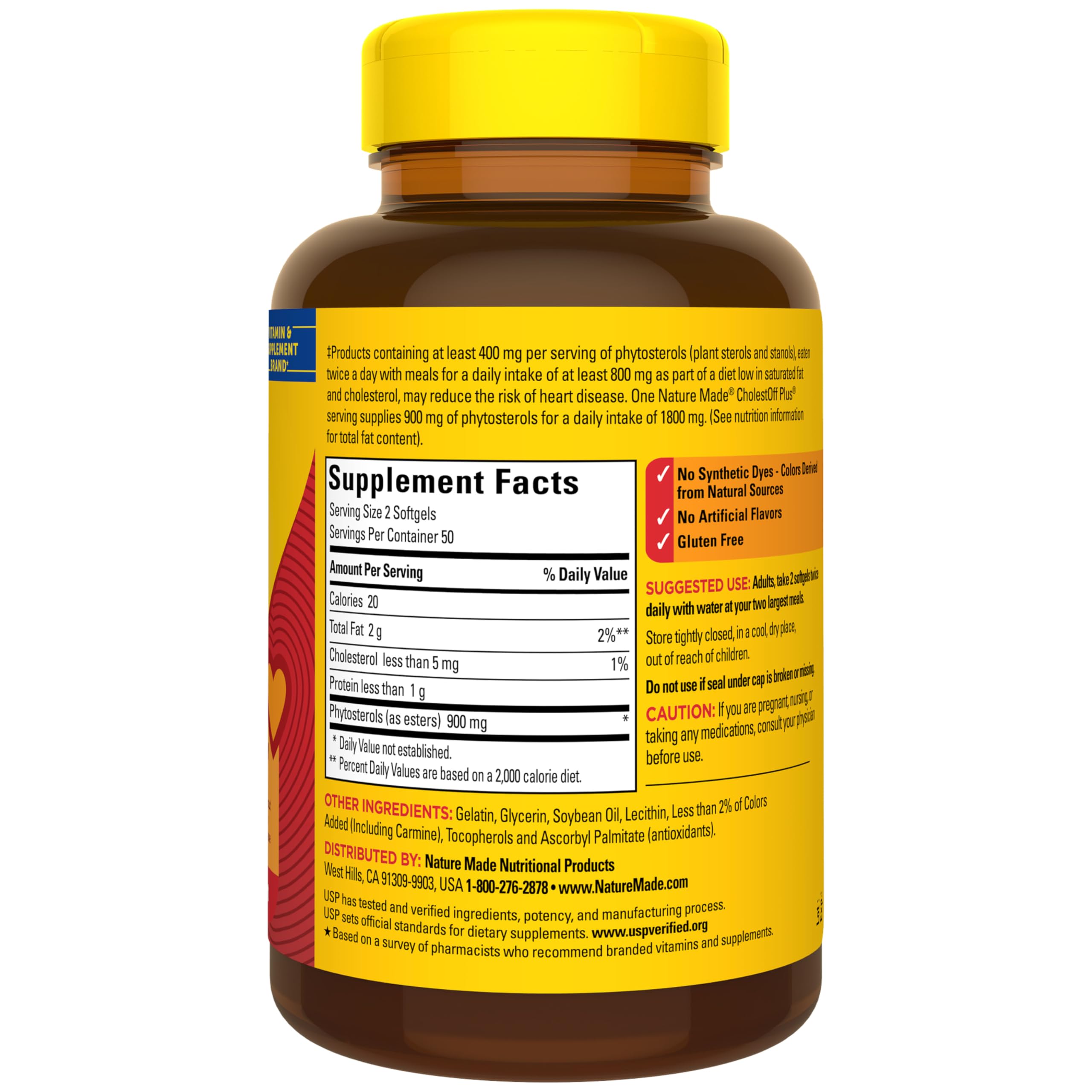 900 mg plant sterols per serving shown on the bottle