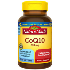 Nature Made CoQ10 200 mg softgels bottle front may support heart health