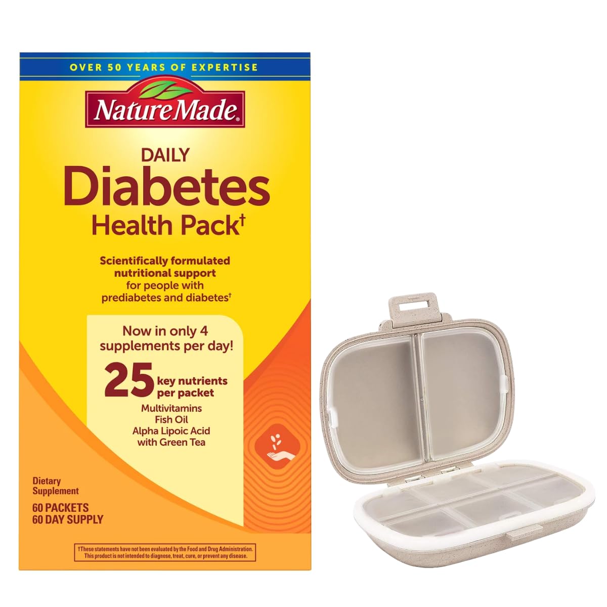 Nature Made Diabetes Health Pack packets for daily support and convenience.