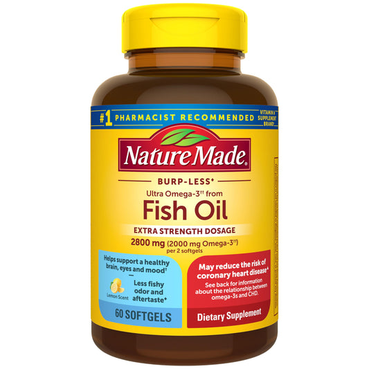 Nature Made Extra Strength Omega-3 bottle – 60 softgels for daily heart support
