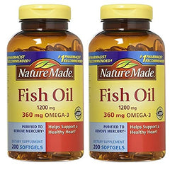 Nature Made Fish Oil 1200mg softgel bottle supports heart health as part of daily wellness.