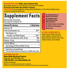 Nature Made Fish Oil Gummies natural flavors label visible.