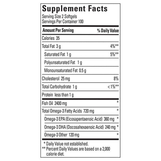 Close-up of Nature Made Fish Oil softgels for easy swallow daily supplement