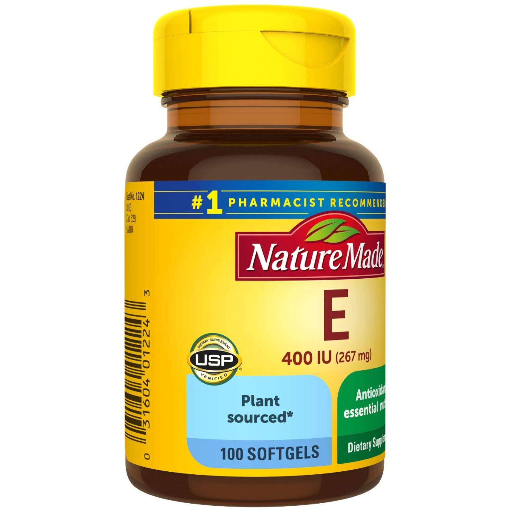 D-alpha plant-sourced Vitamin E softgels highlight natural origin