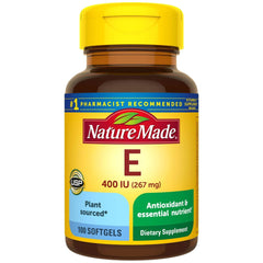 Nature Made Plant Sourced Vitamin E bottle for daily antioxidant support