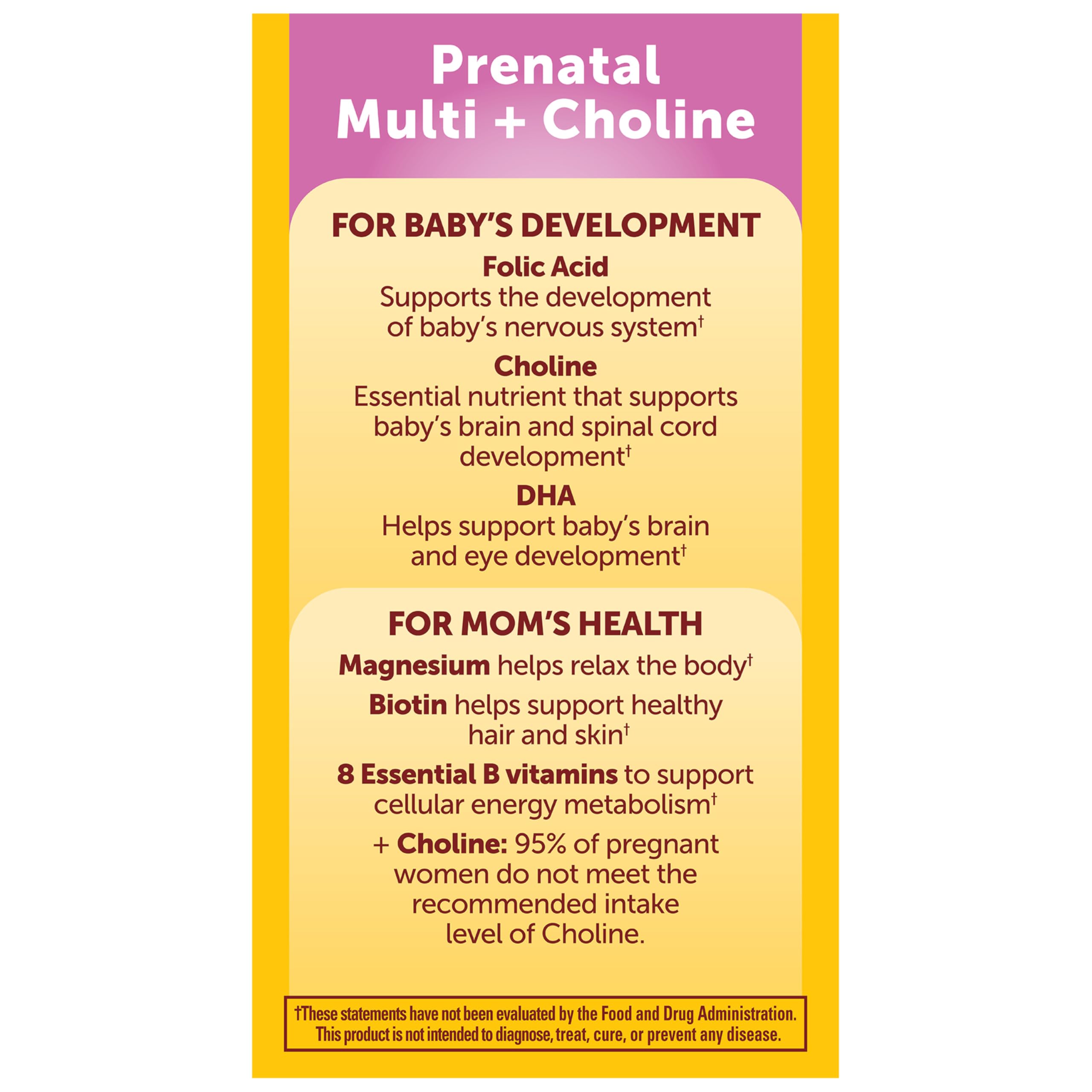 Nature Made prenatal vitamins for easy daily use at home or on the go.
