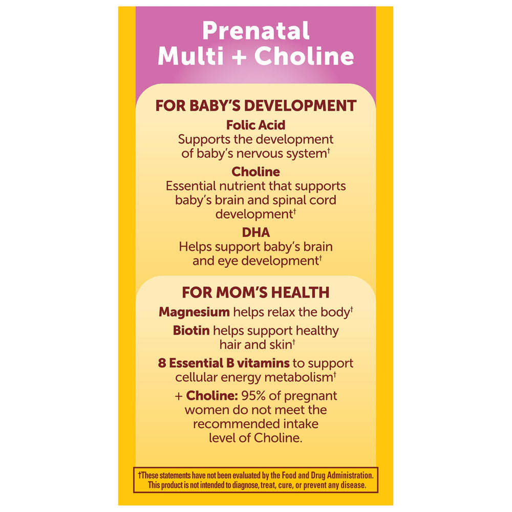 Nature Made prenatal vitamins for easy daily use at home or on the go.