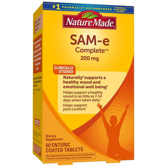 Nature Made SAM-e 200 mg bottle front for daily mood support.