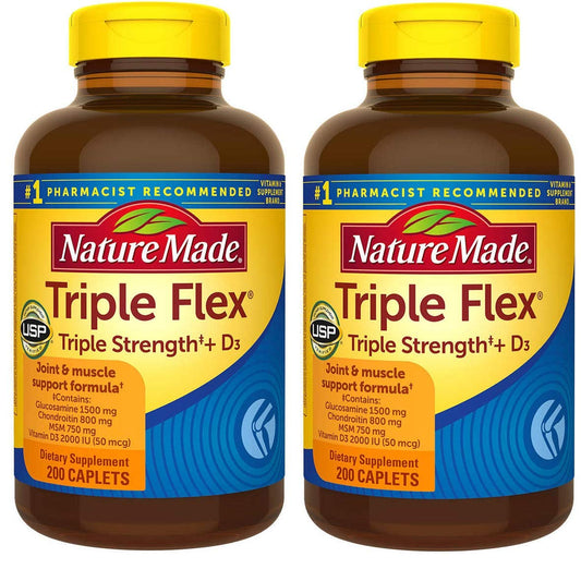 Nature Made TripleFlex bottle cap packaging for easy joint support