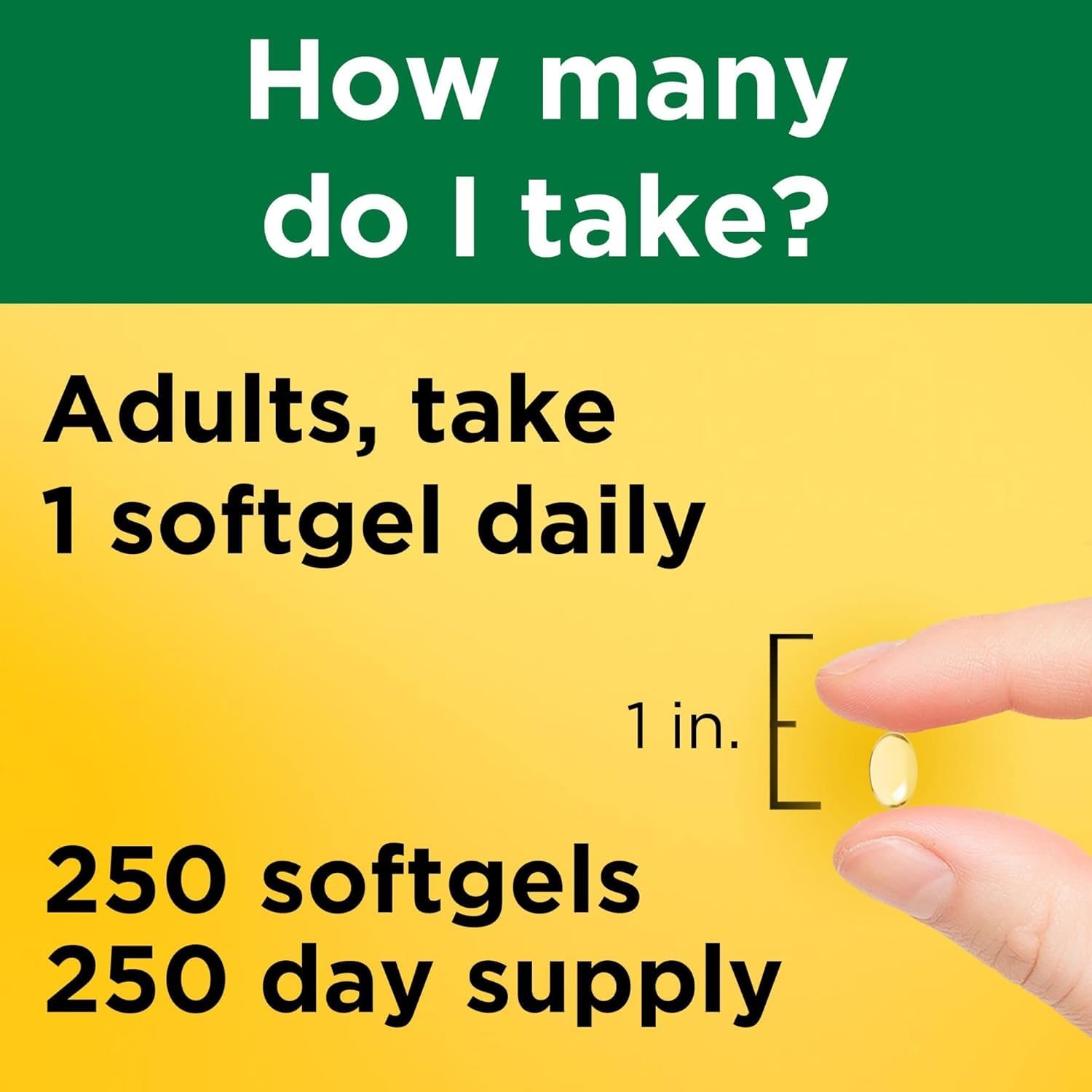 Nature Made Vitamin D3 storage bottles with resealable cap for room temperature storage.