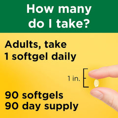 Nature Made Vitamin D3 5000 IU softgels immune support banner for everyday wellness.