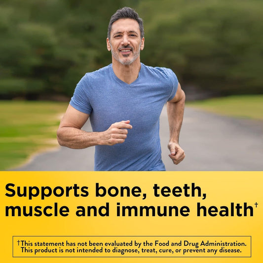 Nature Made Vitamin D3 5000 IU label detail highlighting purity and gluten-free formula.