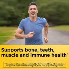 Nature Made Vitamin D3 5000 IU label detail highlighting purity and gluten-free formula.