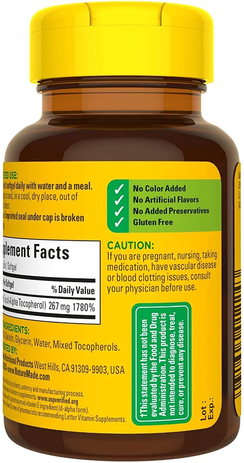 Nature Made Vitamin E 400 IU two-pack bottles for long-term supply.