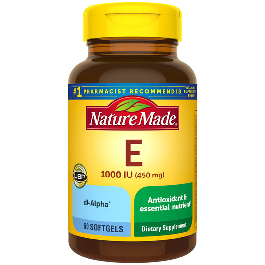 Nature Made Vitamin E 450 mg softgels bottle for daily antioxidant support