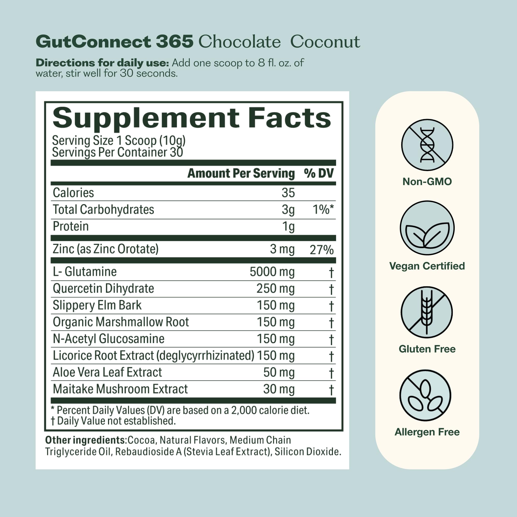 Nature M.D. GutConnect 365 USA-made label emphasizes quality and safety