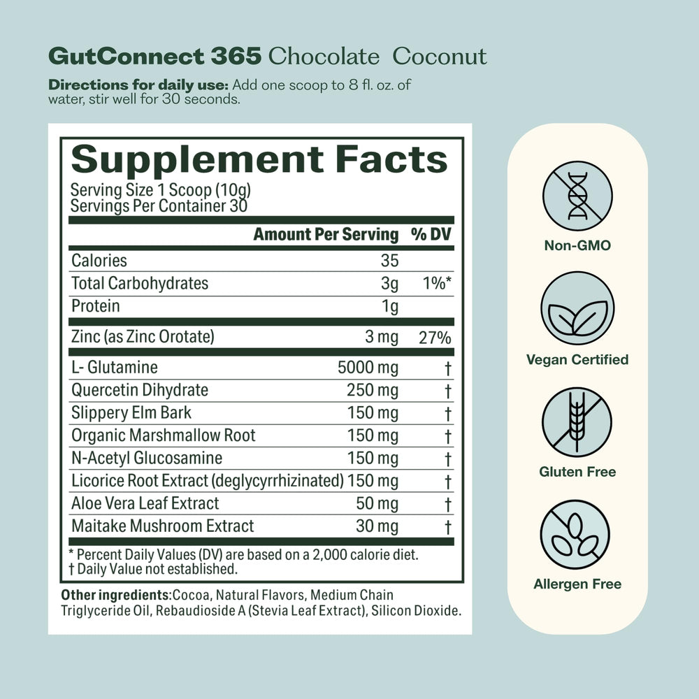 Nature M.D. GutConnect 365 USA-made label emphasizes quality and safety
