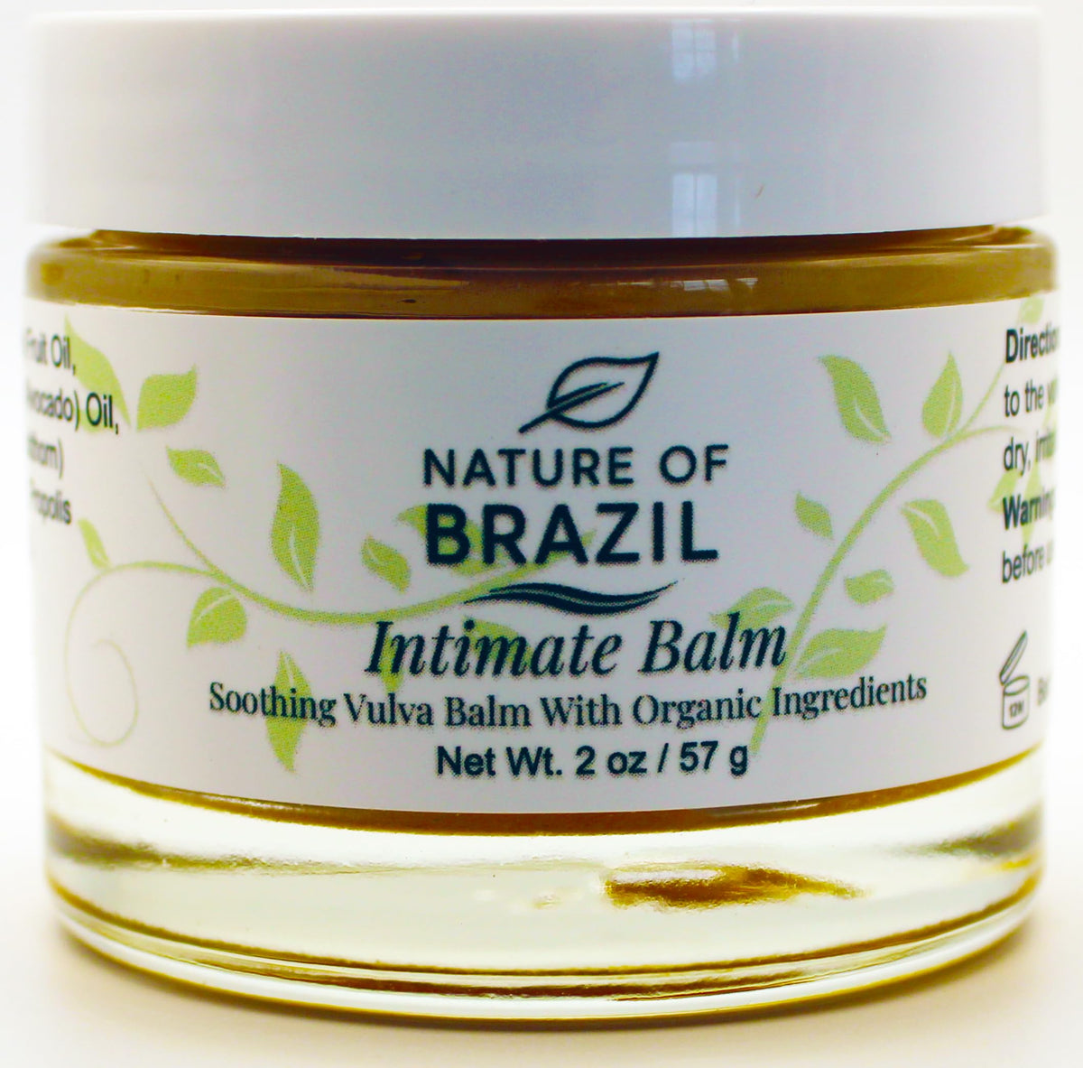 Nature of Brazil Vulva Balm bottle shows soothing relief for dry skin
